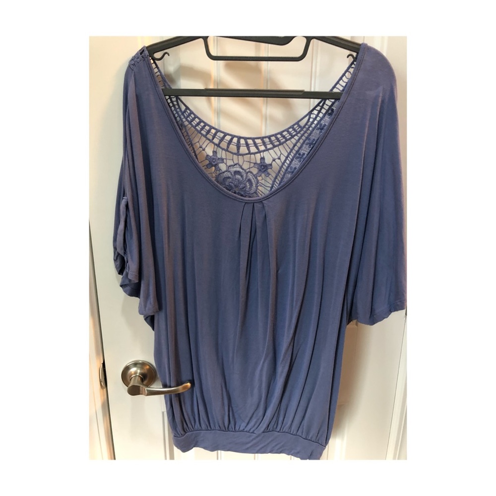 Lascana blue lace back top